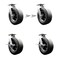 Service Caster BBQ Smoker Grill Flat-Free All Terrain 10'' Caster Wheel Set, 4PK SMOK-SCC-100S1030-SNB-BSL-2-SLB-2 - alternate 1